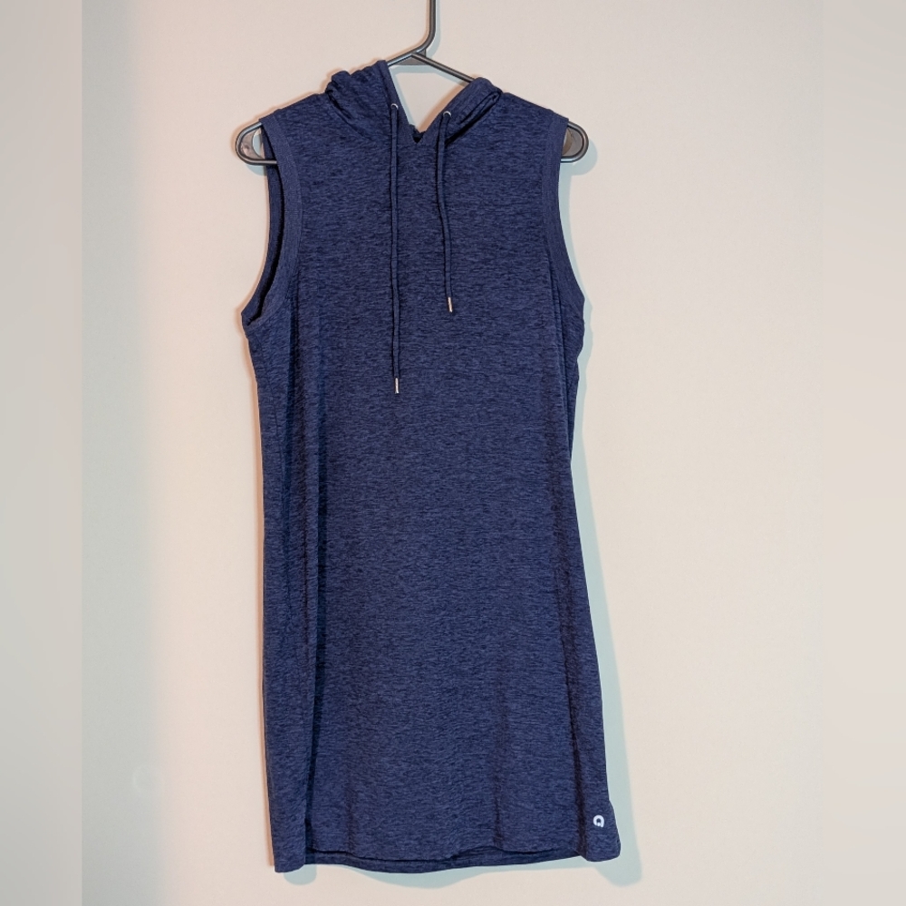 Hyba, Hooded Sleeveless Blue Dress, Size Medium